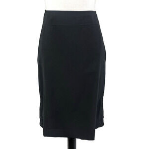 Express Design Studio Skirt sz 8 Classic Black Straight Knee Flared Back Career